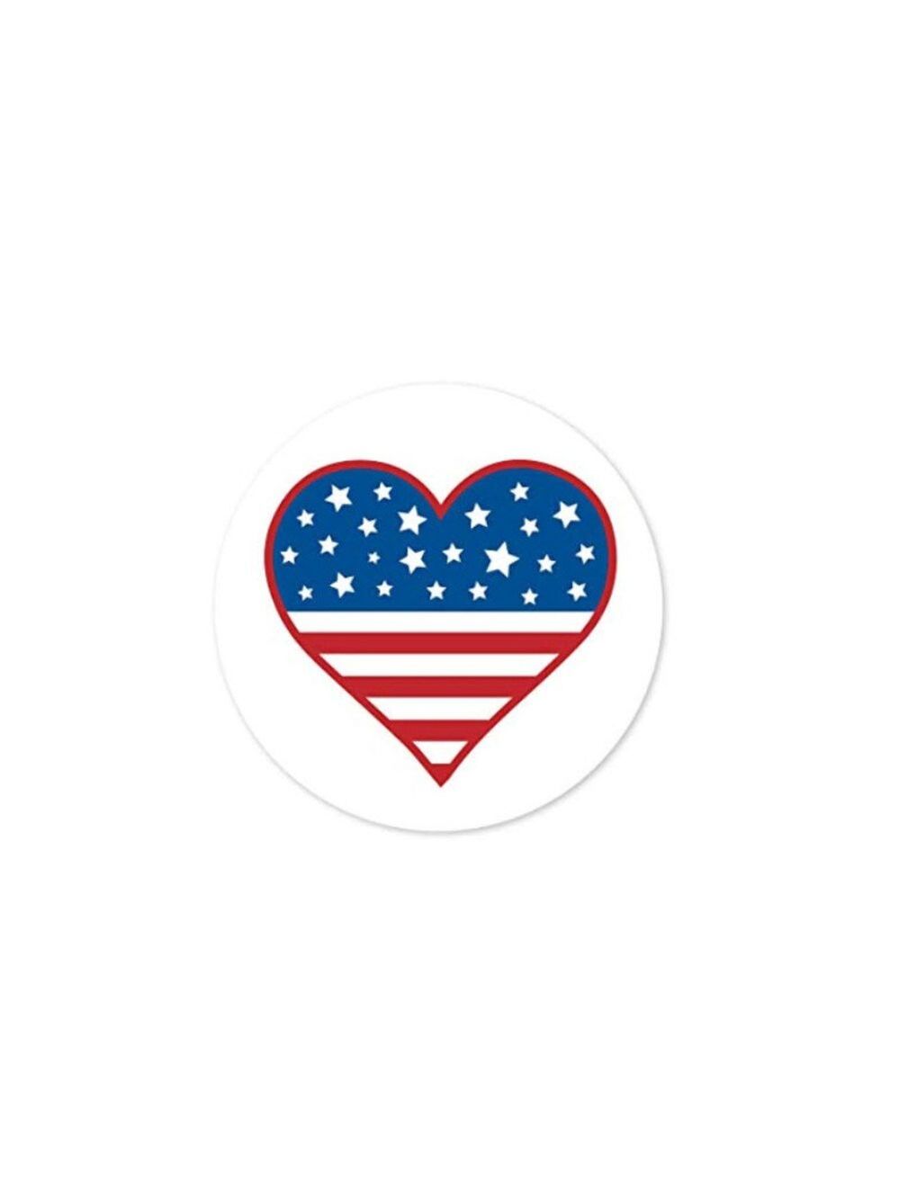 500 American Flag Heart wafer Stickers Patriotic - Picture 2 of 6